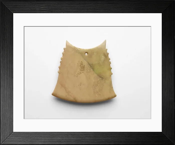 Framed Print : Axe (yue ?), probably reworked from a collared disk, Late Shang dynasty, ca. 1300-ca