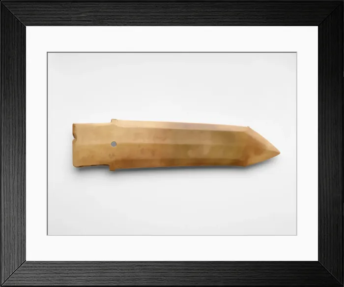 Framed Print : Dagger-axe (ge ?), Late Shang dynasty, ca. 1300-1050 BCE. Creator: Unknown Framed Print : Dagger-axe (ge ?), Late Shang dynasty, ca. 1300-1050 BCE. Creator: Unknown