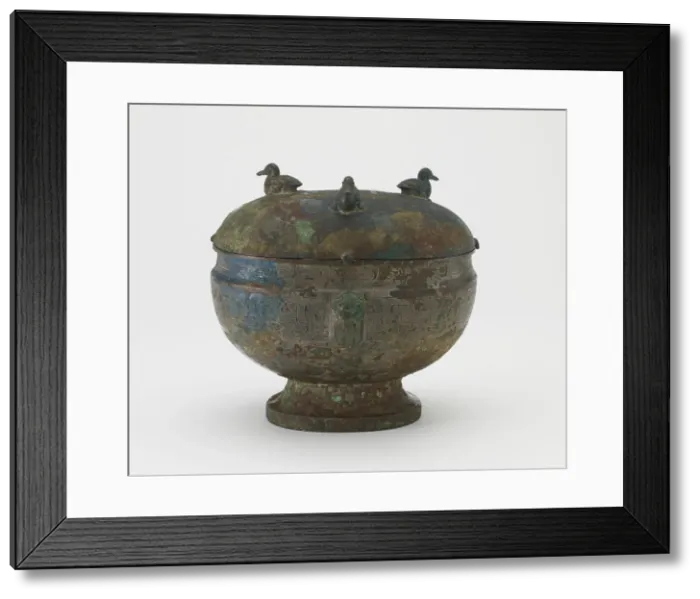 Framed Print : Serving vessel with lid (dun) and dragons and ducks, Eastern Zhou dynasty Framed Print : Serving vessel with lid (dun) and dragons and ducks, Eastern Zhou dynasty
