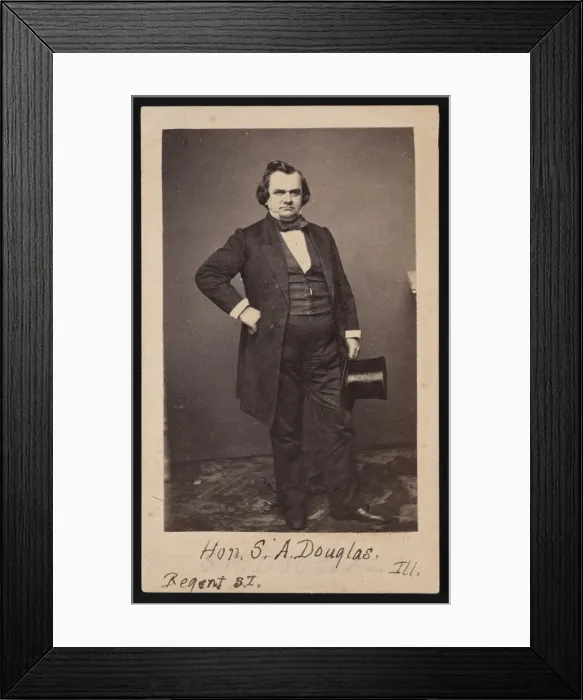 Framed Print : Portrait of Stephen Arnold Douglas (1813-1861), Before 1861. Creator: Mathew Brady Framed Print : Portrait of Stephen Arnold Douglas (1813-1861), Before 1861. Creator: Mathew Brady