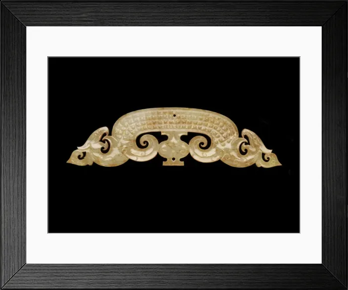 Framed Print : Pendant with two dragon heads, Eastern Zhou dynasty, 475-221 BCE. Creator: Unknown Framed Print : Pendant with two dragon heads, Eastern Zhou dynasty, 475-221 BCE. Creator: Unknown