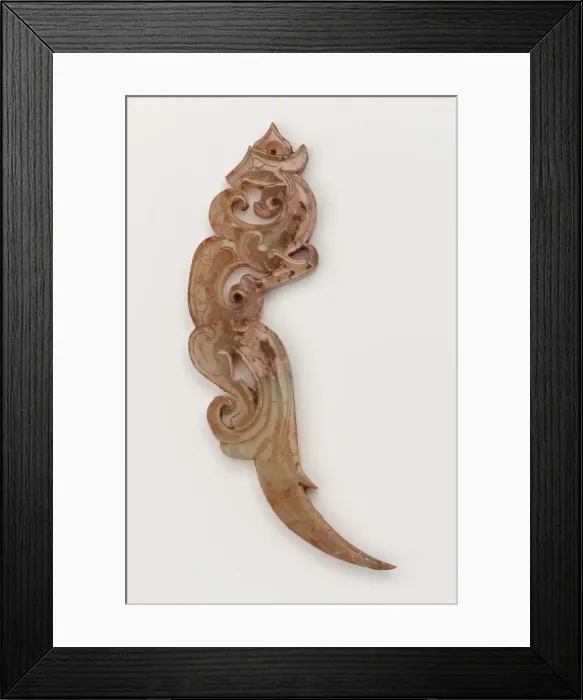 Framed Print : Pendant in form of a feline-dragon, Eastern Zhou dynasty, 475-221 BCE. Creator: Unknown Framed Print : Pendant in form of a feline-dragon, Eastern Zhou dynasty, 475-221 BCE. Creator: Unknown