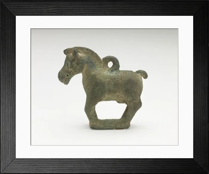 Framed Print : Ornament in the form of a standing horse, Period of Division, 220-589. Creator: Unknown Framed Print : Ornament in the form of a standing horse, Period of Division, 220-589. Creator: Unknown