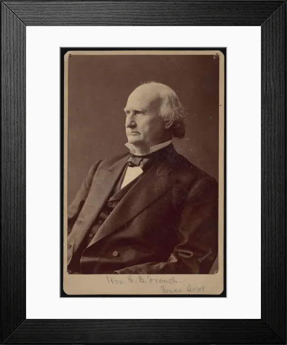 Framed Print : Portrait of Ezra Bartlett French (1810-1880), 1870s. Creator: Samuel Montague Fassett Framed Print : Portrait of Ezra Bartlett French (1810-1880), 1870s. Creator: Samuel Montague Fassett