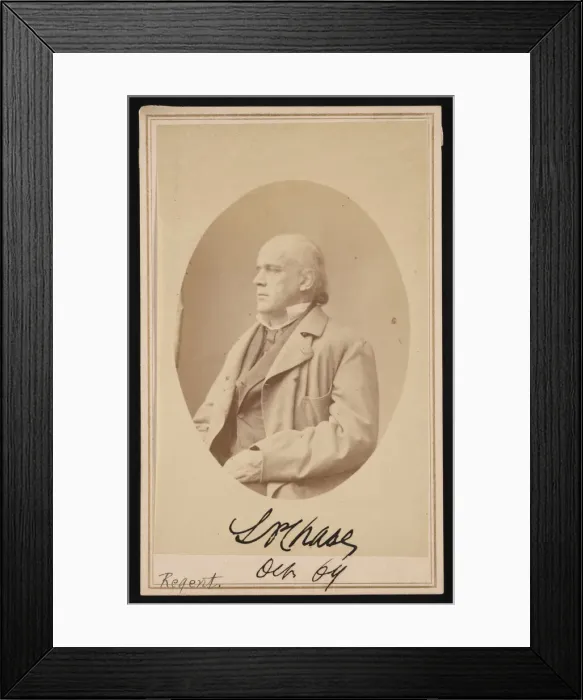 Framed Print : Portrait of Salmon Portland Chase (1808-1873), October 1864. Creator: Alexander Gardner Framed Print : Portrait of Salmon Portland Chase (1808-1873), October 1864. Creator: Alexander Gardner