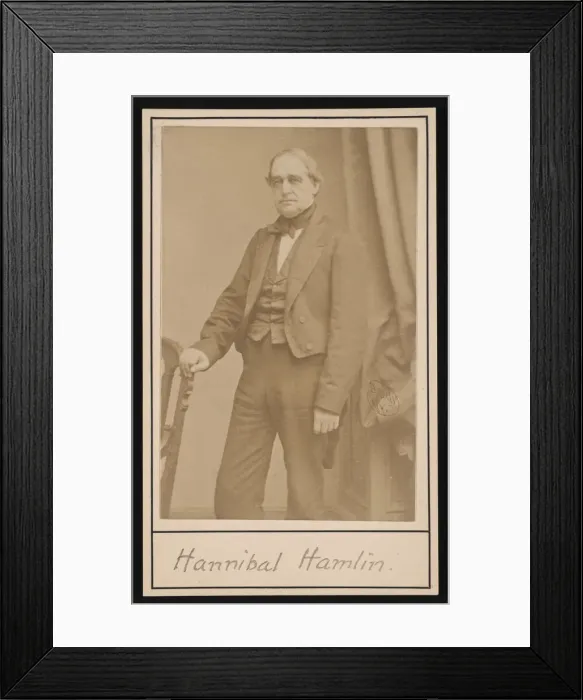 Framed Print : Portrait of Hannibal Hamlin (1809-1891), 1857. Creator: Bradys National Photographic Framed Print : Portrait of Hannibal Hamlin (1809-1891), 1857. Creator: Bradys National Photographic