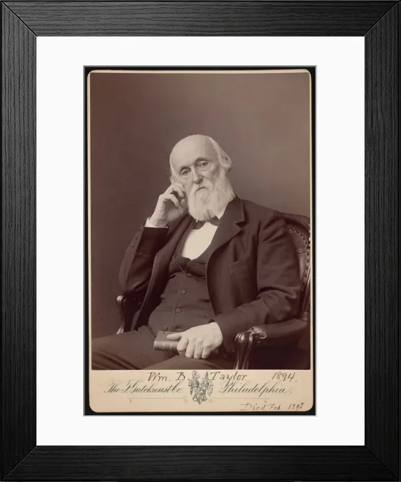 Framed Print : Portrait of William Bower Taylor (1821-1895), 1894. Creator: Frederick Gutekunst Framed Print : Portrait of William Bower Taylor (1821-1895), 1894. Creator: Frederick Gutekunst