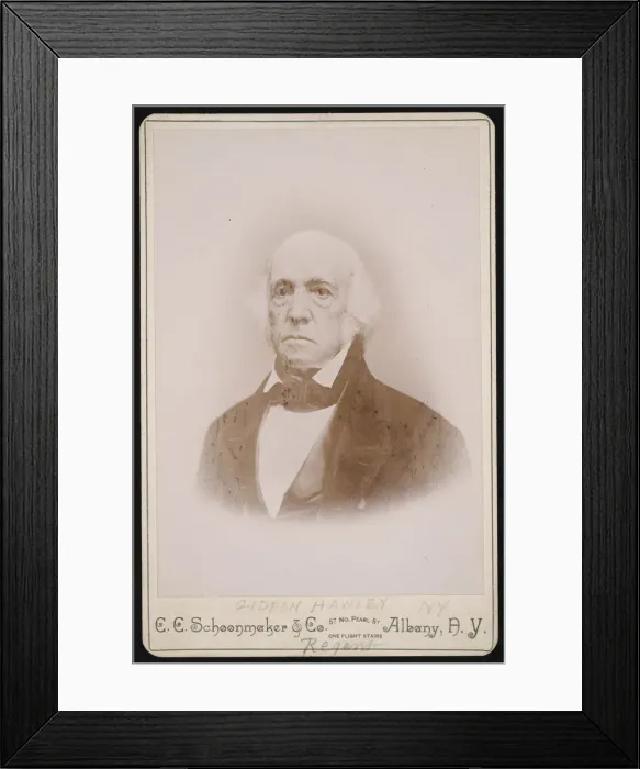 Framed Print : Portrait of Gideon Hawley (1785-1870), Before 1870. Creator: CC Schoonmaker & Co Framed Print : Portrait of Gideon Hawley (1785-1870), Before 1870. Creator: CC Schoonmaker & Co