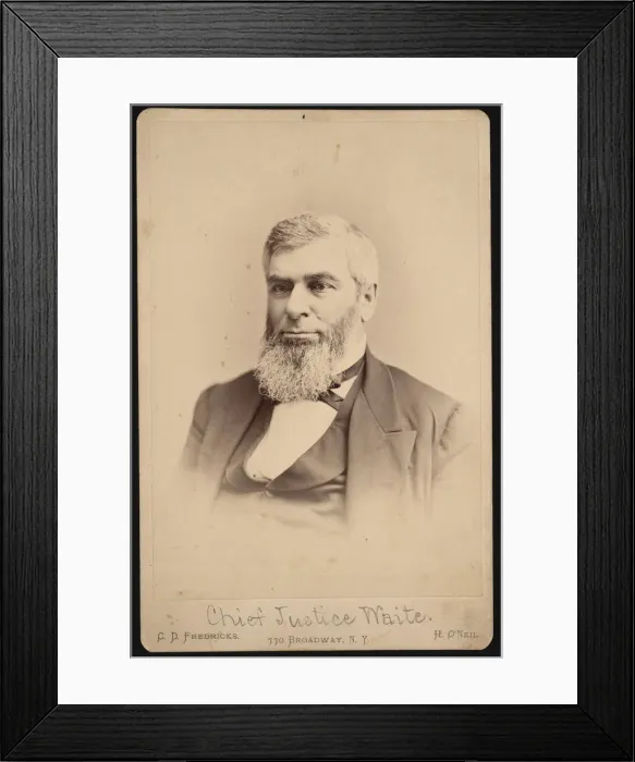 Framed Print : Portrait of Morrison Remick Mott'Waite (1816-1888), Before 1888 Framed Print : Portrait of Morrison Remick Mott'Waite (1816-1888), Before 1888
