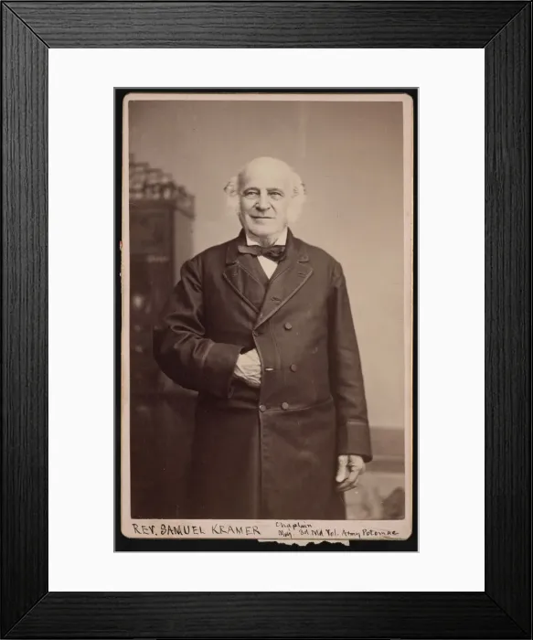 Framed Print : Portrait of Rev. Samuel Kramer (1808-1891), Before 1891. Creator: Charles L Kempf Framed Print : Portrait of Rev. Samuel Kramer (1808-1891), Before 1891. Creator: Charles L Kempf
