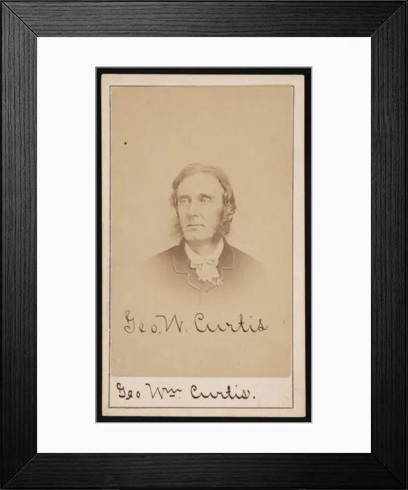 Framed Print : Portrait of George William Curtis (1824-1892), Circa 1870s. Creator: Purdy & Frear Framed Print : Portrait of George William Curtis (1824-1892), Circa 1870s. Creator: Purdy & Frear