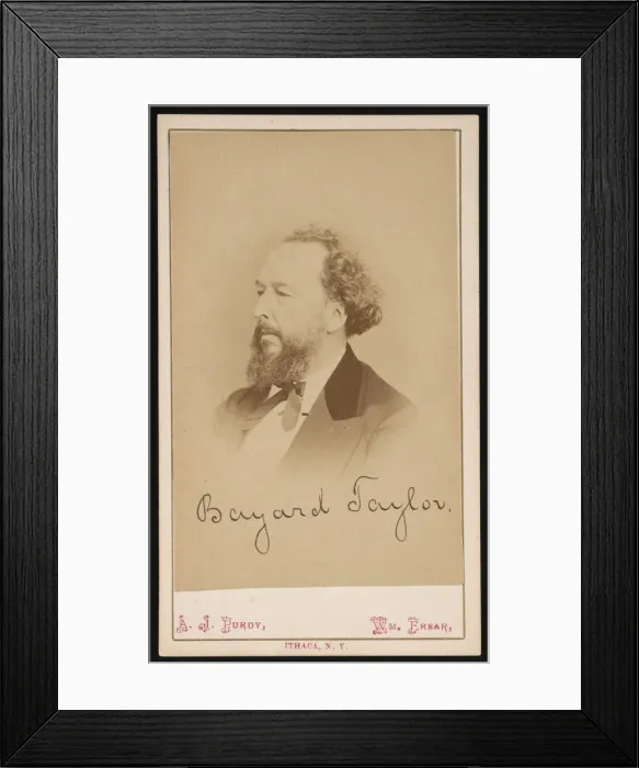 Framed Print : Portrait of Bayard Taylor (1825-1878), Before 1878. Creator: Purdy & Frear Framed Print : Portrait of Bayard Taylor (1825-1878), Before 1878. Creator: Purdy & Frear