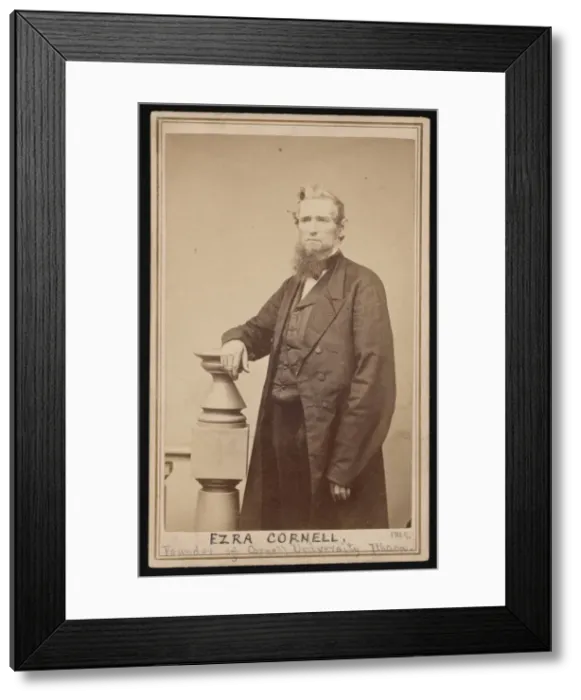 Framed Print : Portrait of Ezra Cornell (1807-1874), 1869. Creator: Tolles & Seely Framed Print : Portrait of Ezra Cornell (1807-1874), 1869. Creator: Tolles & Seely