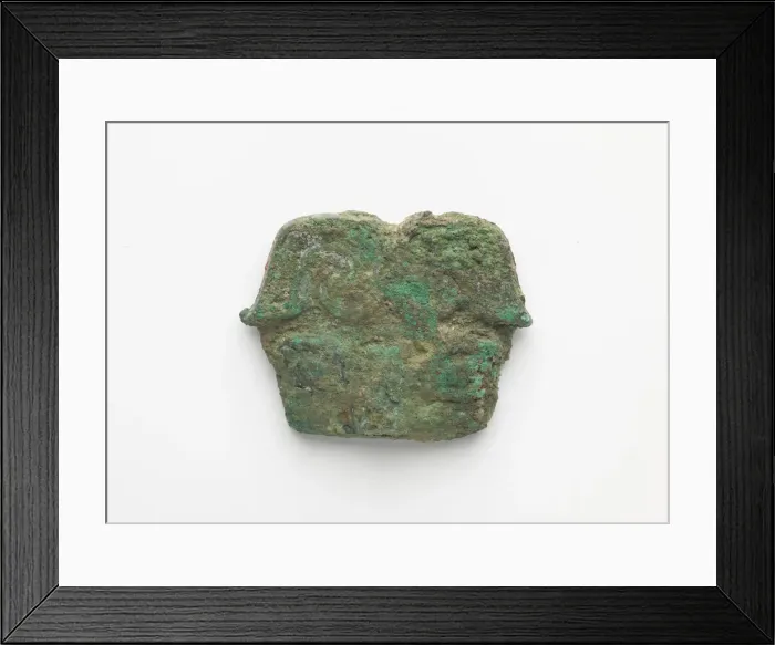 Framed Print : Ornament, with a bar across the back for attachment, Western Zhou dynasty, ca Framed Print : Ornament, with a bar across the back for attachment, Western Zhou dynasty, ca