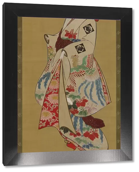 Tall girl; dress patterned with ho-o bird and kiri flowers, Edo period, 1615-1868