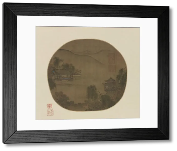 Framed Print : Pavilions by a mountain stream, Ming dynasty, 16th-17th century. Creator: Unknown Framed Print : Pavilions by a mountain stream, Ming dynasty, 16th-17th century. Creator: Unknown