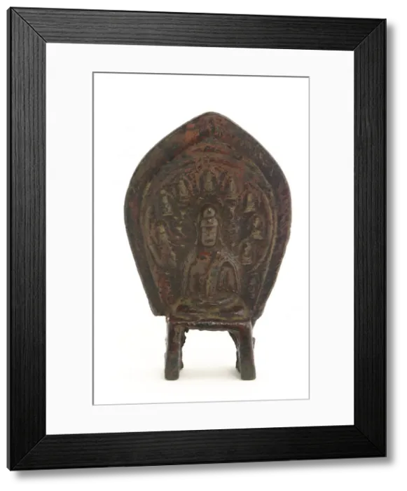 Framed Print : Relief statuette of seated Buddha with nine miniature Buddhas Framed Print : Relief statuette of seated Buddha with nine miniature Buddhas