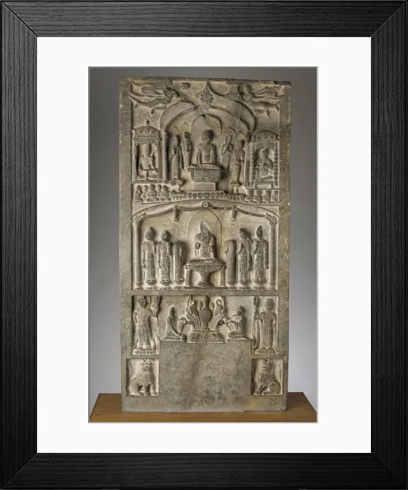 Framed Print : Buddhist stele, Period of Division, Dated 564 C. E Creator: Unknown
