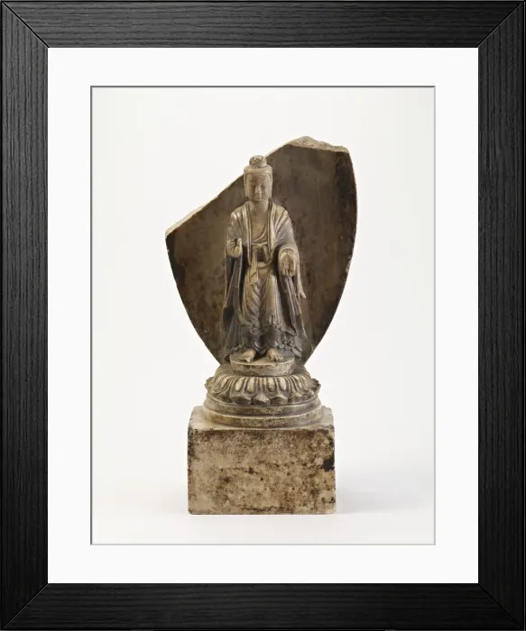 Framed Print : Standing Buddha (fragment), Period of Division, Dated 538 CE. Creator: Unknown Framed Print : Standing Buddha (fragment), Period of Division, Dated 538 CE. Creator: Unknown