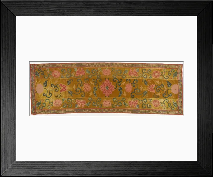 Framed Print : Brocade, velvet, in the form of a wall hanging, Qing dynasty, 1662-1722. Creator: Unknown Framed Print : Brocade, velvet, in the form of a wall hanging, Qing dynasty, 1662-1722. Creator: Unknown