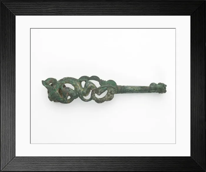 Framed Print : Garment hook (daigou), fragment, Warring States period to Han dynasty, 475 BCE-220 CE Framed Print : Garment hook (daigou), fragment, Warring States period to Han dynasty, 475 BCE-220 CE