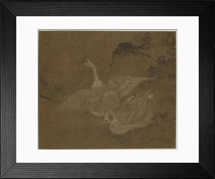Framed Print : Pair of domestic geese, Possibly Ming dynasty, 1368-1644. Creator: Unknown Framed Print : Pair of domestic geese, Possibly Ming dynasty, 1368-1644. Creator: Unknown