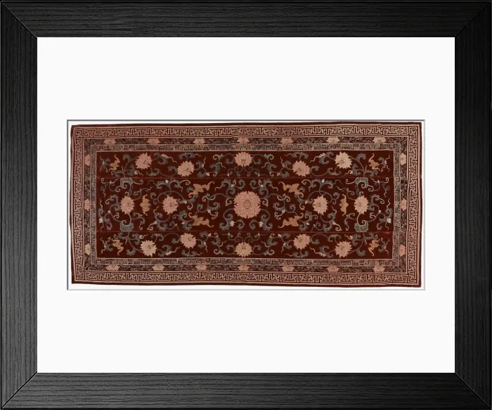 Framed Print : Kang or furniture cover (quilt), Qing dynasty, 18th century. Creator: Unknown Framed Print : Kang or furniture cover (quilt), Qing dynasty, 18th century. Creator: Unknown