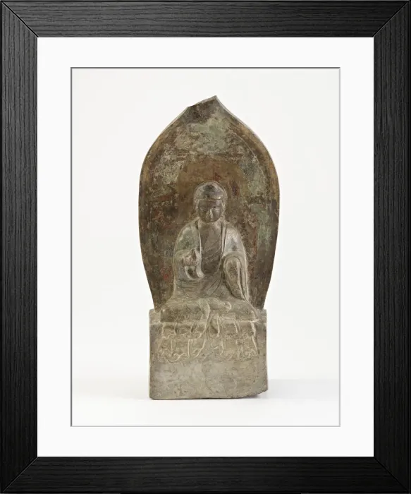 Framed Print : Seated Shijia Buddha (Shakyamuni), Period of Division or modern, Dated 549 CE, or poss Framed Print : Seated Shijia Buddha (Shakyamuni), Period of Division or modern, Dated 549 CE, or poss