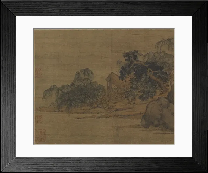 Framed Print : Pavilion on a wooded promontory, Possibly Ming dynasty, 1368-1644. Creator: Unknown Framed Print : Pavilion on a wooded promontory, Possibly Ming dynasty, 1368-1644. Creator: Unknown
