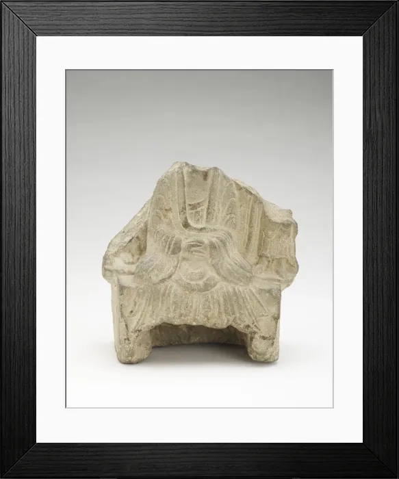 Framed Print : Seated Buddha (fragment), Period of Division, 534-555. Creator: Unknown Framed Print : Seated Buddha (fragment), Period of Division, 534-555. Creator: Unknown