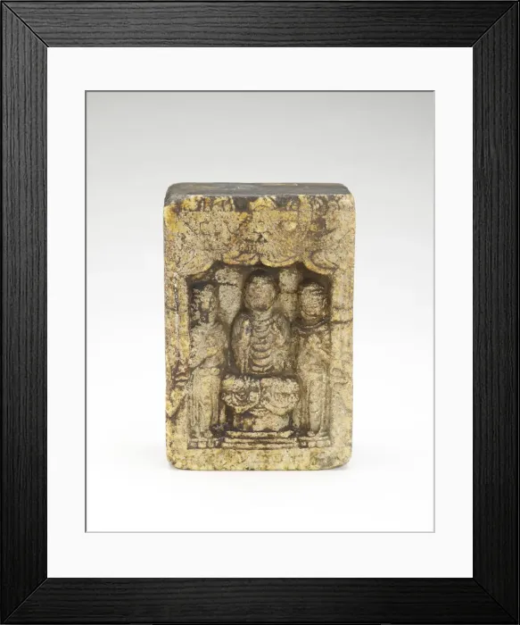 Framed Print : Seated Buddha with bodhisattvas (obverse); Seated Buddha Framed Print : Seated Buddha with bodhisattvas (obverse); Seated Buddha