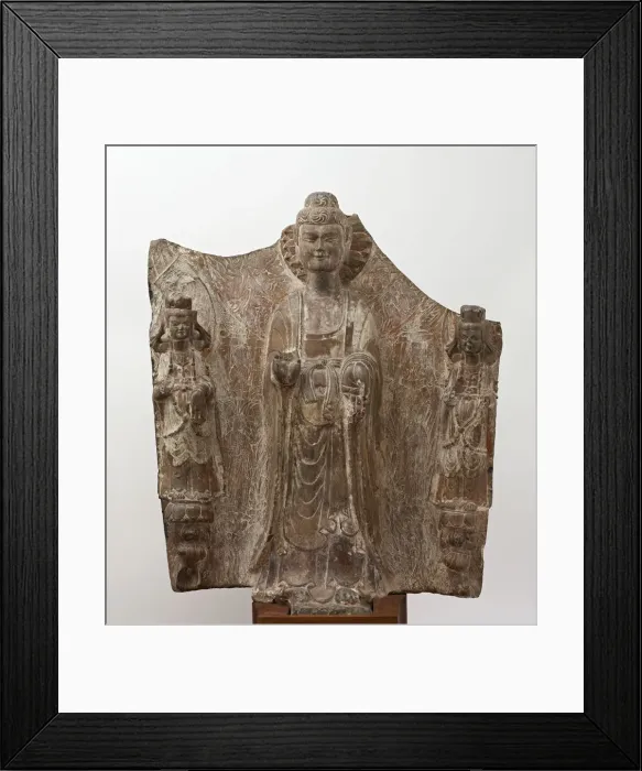 Framed Print : Buddhist stele, Period of Division, ca. 520s. Creator: Unknown Framed Print : Buddhist stele, Period of Division, ca. 520s. Creator: Unknown