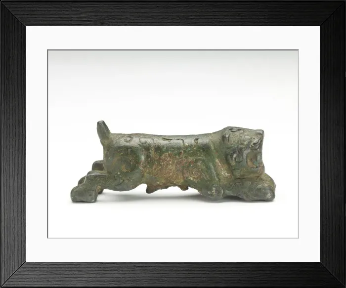 Framed Print : Tiger-shaped ornament, Possibly Han dynasty, 206 BCE-220 CE. Creator: Unknown Framed Print : Tiger-shaped ornament, Possibly Han dynasty, 206 BCE-220 CE. Creator: Unknown