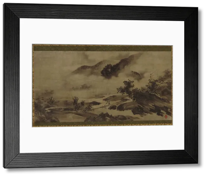 Framed Print : Landscape: mountains, mist and stream, Edo period, (18th century?). Creator: Unknown Framed Print : Landscape: mountains, mist and stream, Edo period, (18th century?). Creator: Unknown