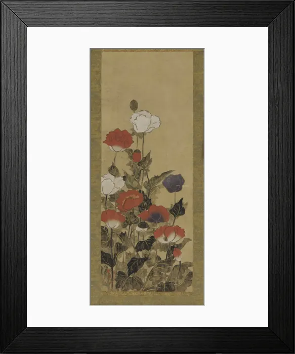 Framed Print : Poppies, Edo period, late 17th-late 19th century. Creator: Unknown Framed Print : Poppies, Edo period, late 17th-late 19th century. Creator: Unknown