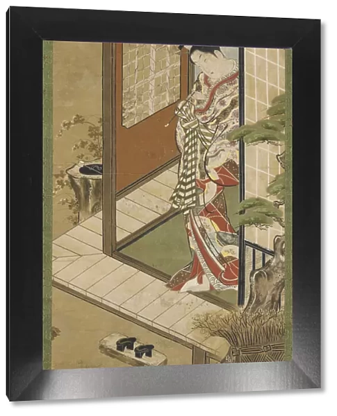 A yujo with a pipe, Edo period, 18th century. Creator: Unknown