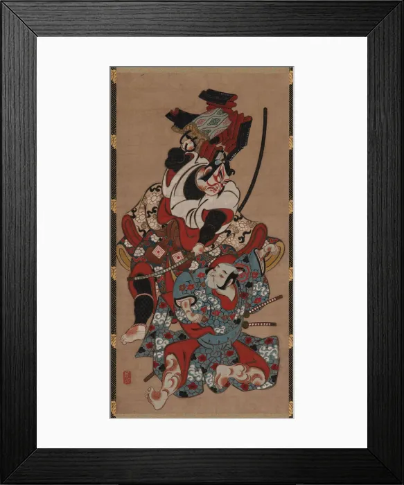 Framed Print : The armor-pulling scene from a Soga play, Edo period, 1615-1868. Creator: Unknown Framed Print : The armor-pulling scene from a Soga play, Edo period, 1615-1868. Creator: Unknown