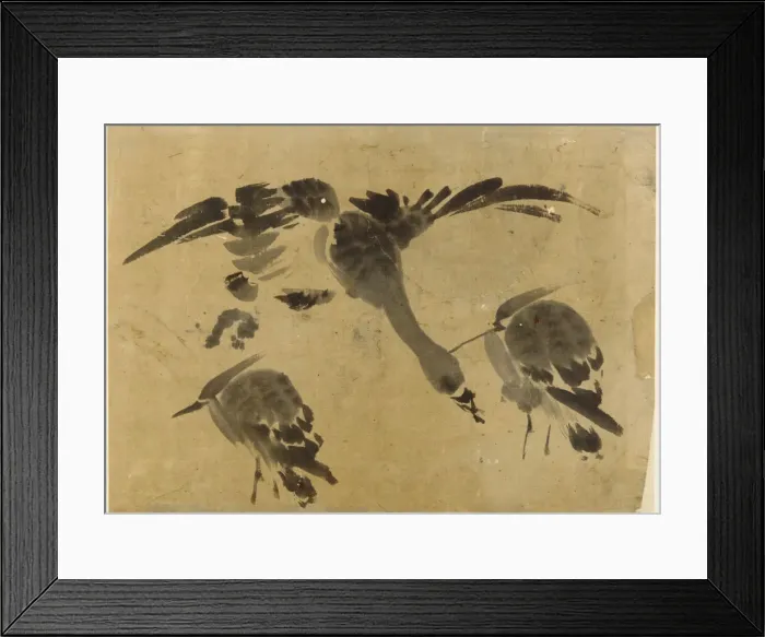 Framed Print : Two herons and a goose, Edo period, 1573-1615. Creator: Unknown Framed Print : Two herons and a goose, Edo period, 1573-1615. Creator: Unknown