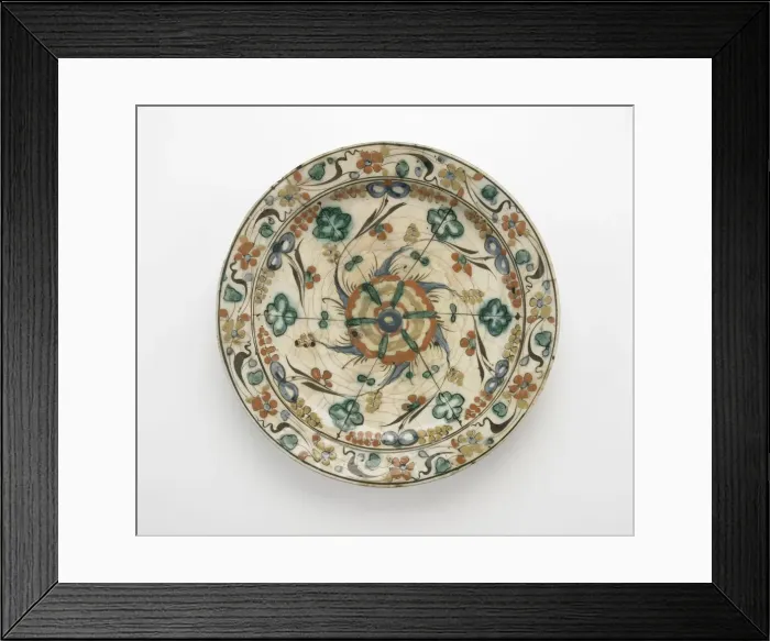 Framed Print : Plate with low foot, Safavid period, early 17th century. Creator: Unknown Framed Print : Plate with low foot, Safavid period, early 17th century. Creator: Unknown