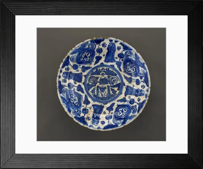 Framed Print : Dish, Safavid period, late 17th-early 18th century. Creator: Unknown Framed Print : Dish, Safavid period, late 17th-early 18th century. Creator: Unknown