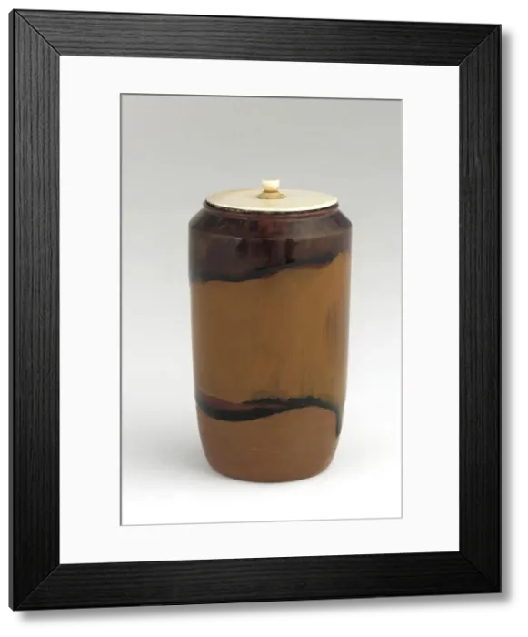 Framed Print : Tea caddy imitating Takatori ware, Edo period, 18th-19th century. Creator: Unknown Framed Print : Tea caddy imitating Takatori ware, Edo period, 18th-19th century. Creator: Unknown
