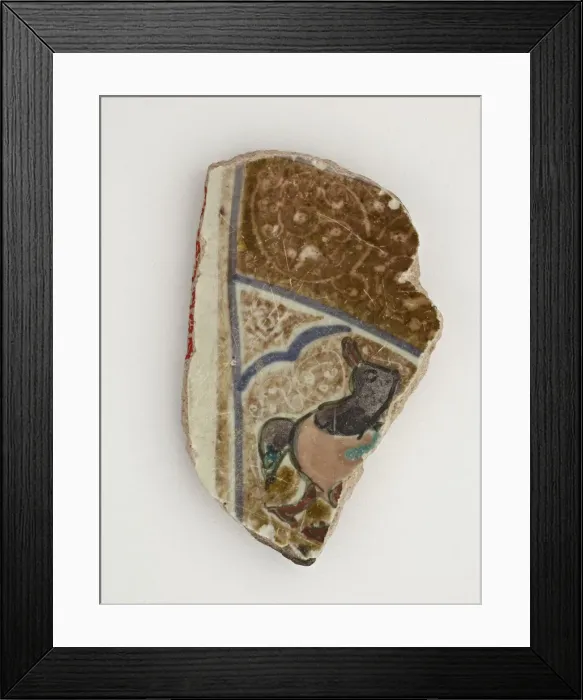Framed Print : Fragment decorated with a duck, Saljuq period, early 13th century. Creator: Unknown