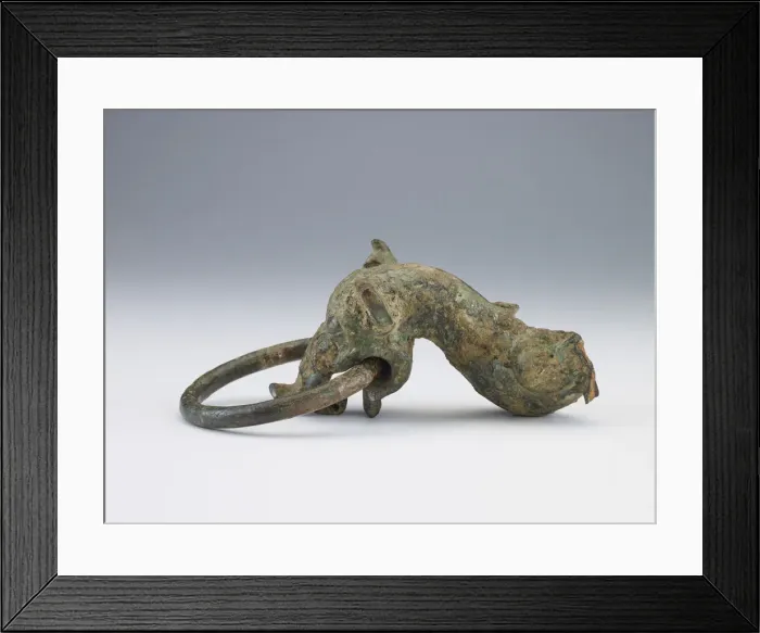 Framed Print : Dragon-head handle and ring (fragment), Zhou dynasty, ca. 1050-221 BCE. Creator: Unknown Framed Print : Dragon-head handle and ring (fragment), Zhou dynasty, ca. 1050-221 BCE. Creator: Unknown