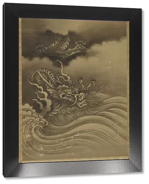 Dragon and waves, Edo period, 1615-1868. Creator: Unknown