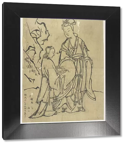 Courtesan and attendant, Edo period, 1573-1615. Creator: Unknown