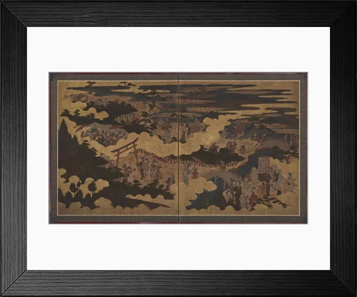 Framed Print : A festival at the Sumiyoshi Shrine, Edo period, early 17th century. Creator: Unknown Framed Print : A festival at the Sumiyoshi Shrine, Edo period, early 17th century. Creator: Unknown