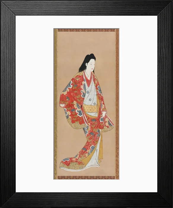Framed Print : Girl in an orange vermillion dress, Edo period, Kambun era, 1661-1673. Creator: Unknown Framed Print : Girl in an orange vermillion dress, Edo period, Kambun era, 1661-1673. Creator: Unknown