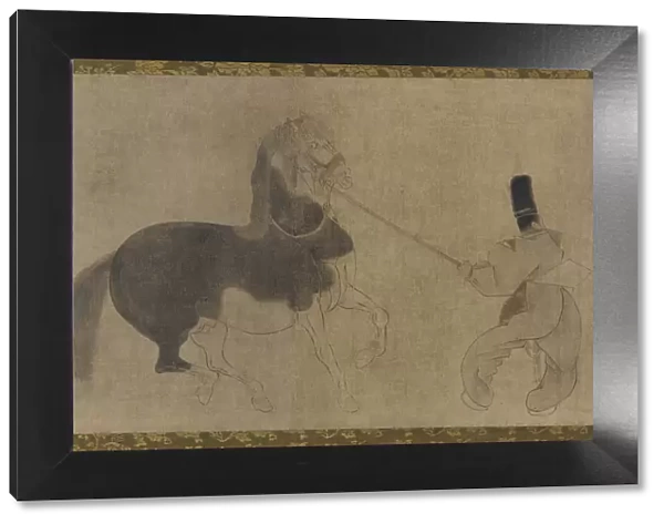 Horse and Attendant, Momoyama period, 1568-1615. Creator: Unknown
