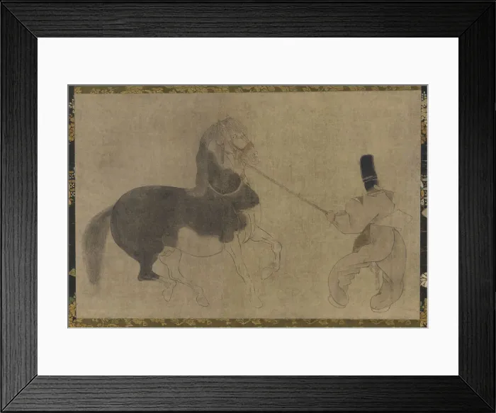 Framed Print : Horse and Attendant, Momoyama period, 1568-1615. Creator: Unknown Framed Print : Horse and Attendant, Momoyama period, 1568-1615. Creator: Unknown