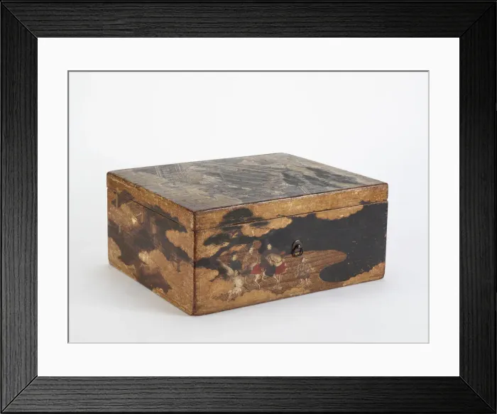 Framed Print : A makimono box decorated with scenes from the Genji romance, Momoyama period Framed Print : A makimono box decorated with scenes from the Genji romance, Momoyama period